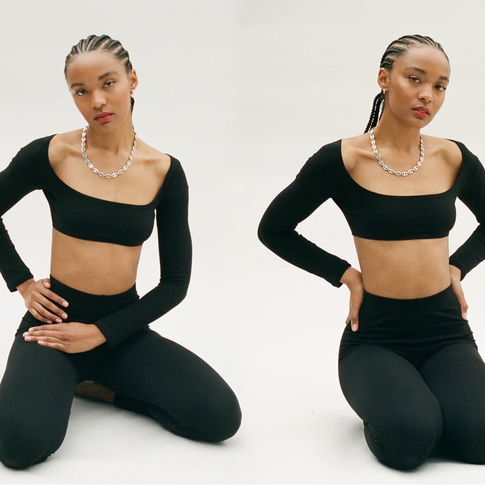 El Tigre Chiquito L/S Crop Top - Black